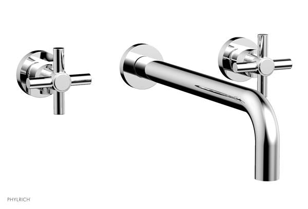 Phylrich - Basic Wall Tub Set 12 Inch Spout - Tubular Cross Handles