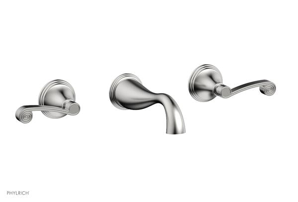 Phylrich - 3Ring Wall Tub Complete Set Trim Only - Curved Lever Hanldes