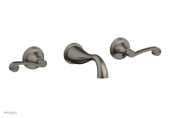 Phylrich - 3Ring Wall Tub Complete Set Trim Only - Curved Lever Hanldes
