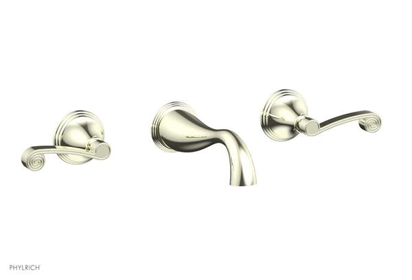 Phylrich - 3Ring Wall Tub Complete Set Trim Only - Curved Lever Hanldes