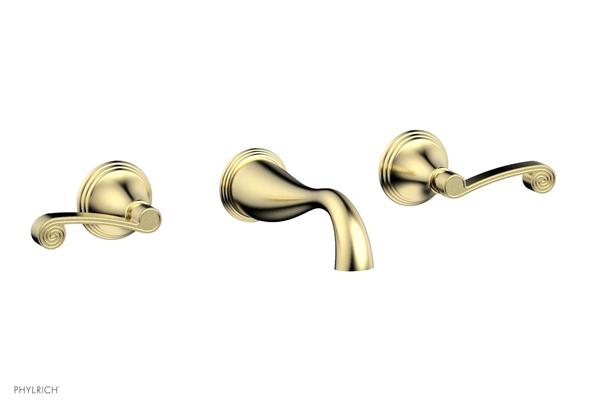 Phylrich - 3Ring Wall Tub Complete Set Trim Only - Curved Lever Hanldes