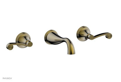 Phylrich - 3Ring Wall Tub Complete Set Trim Only - Curved Lever Hanldes