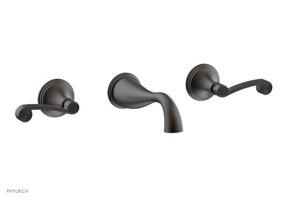 Phylrich - 3Ring Wall Tub Complete Set Trim Only - Curved Lever Hanldes
