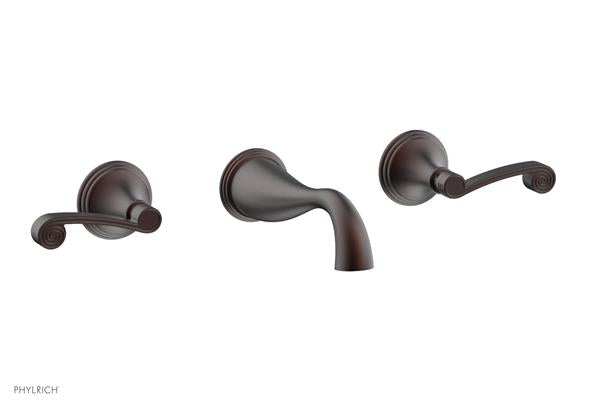 Phylrich - 3Ring Wall Tub Complete Set Trim Only - Curved Lever Hanldes
