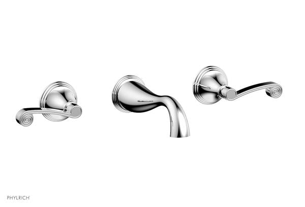 Phylrich - 3Ring Wall Tub Complete Set Trim Only - Curved Lever Hanldes