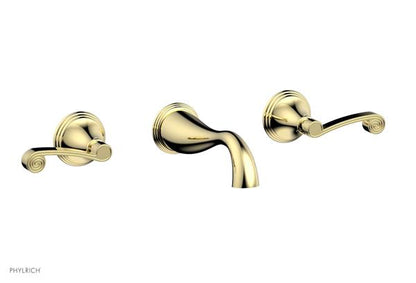 Phylrich - 3Ring Wall Tub Complete Set Trim Only - Curved Lever Hanldes