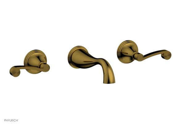 Phylrich - 3Ring Wall Tub Complete Set Trim Only - Curved Lever Hanldes