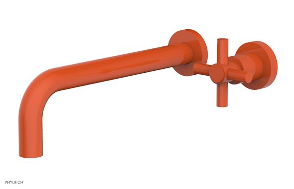 Phylrich - Basic 10 Inch Single Handle Wall Lavatory Set - Tubular Cross Handle