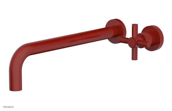 Phylrich - Basic 12 Inch Single Handle Wall Lavatory Set - Tubular Cross Handle