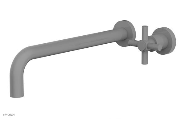 Phylrich - Basic 12 Inch Single Handle Wall Lavatory Set - Tubular Cross Handle