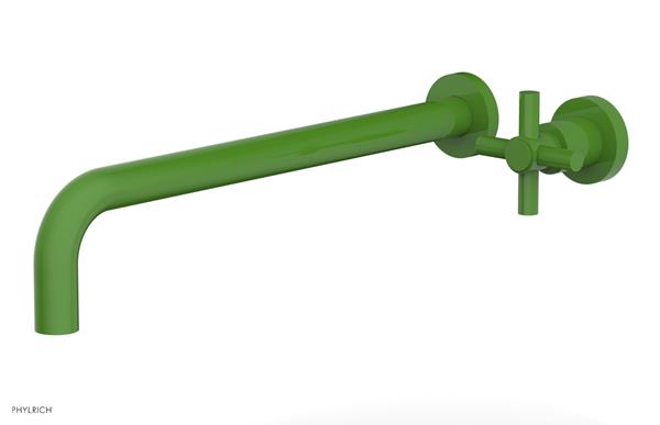 Phylrich - Basic 14 Inch Single Handle Wall Lavatory Set - Tubular Cross Handle