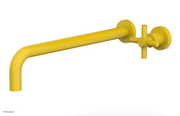 Phylrich - Basic 14 Inch Single Handle Wall Lavatory Set - Tubular Cross Handle