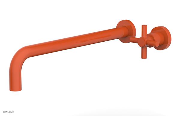 Phylrich - Basic 14 Inch Single Handle Wall Lavatory Set - Tubular Cross Handle