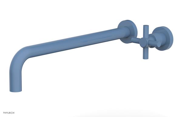 Phylrich - Basic 14 Inch Single Handle Wall Lavatory Set - Tubular Cross Handle