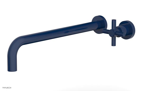 Phylrich - Basic 14 Inch Single Handle Wall Lavatory Set - Tubular Cross Handle