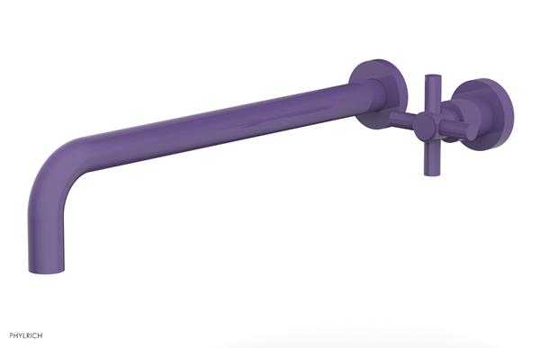 Phylrich - Basic 14 Inch Single Handle Wall Lavatory Set - Tubular Cross Handle