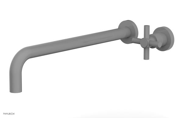 Phylrich - Basic 14 Inch Single Handle Wall Lavatory Set - Tubular Cross Handle