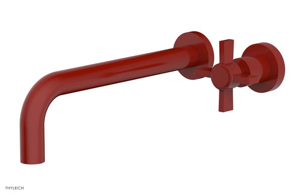 Phylrich - Basic 10 Inch Single Handle Wall Lavatory Set - Blade Cross Handle