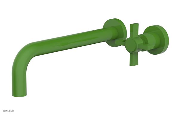Phylrich - Basic 10 Inch Single Handle Wall Lavatory Set - Blade Cross Handle