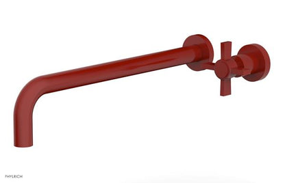 Phylrich - Basic 14 Inch Single Handle Wall Lavatory Set - Blade Cross Handle