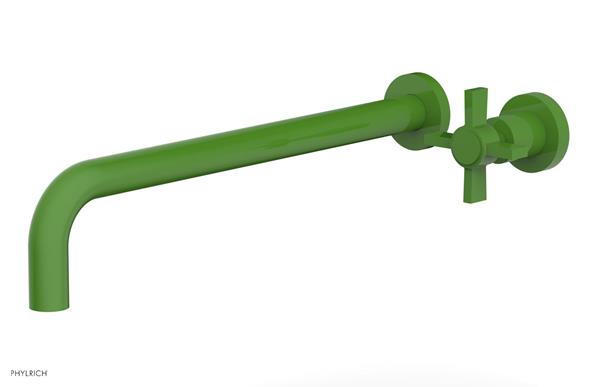 Phylrich - Basic 14 Inch Single Handle Wall Lavatory Set - Blade Cross Handle