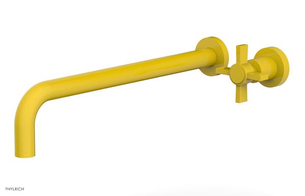 Phylrich - Basic 14 Inch Single Handle Wall Lavatory Set - Blade Cross Handle