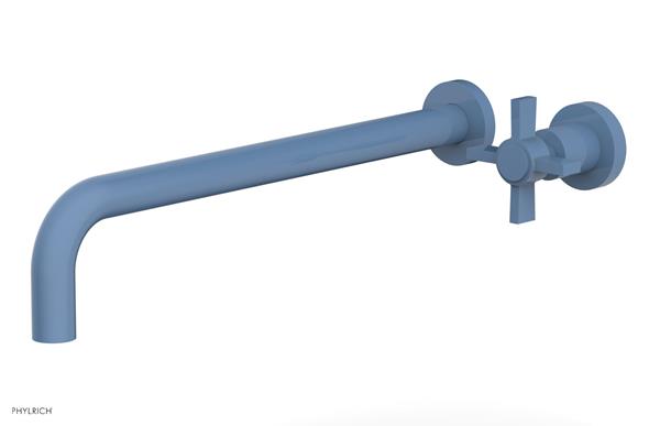 Phylrich - Basic 14 Inch Single Handle Wall Lavatory Set - Blade Cross Handle