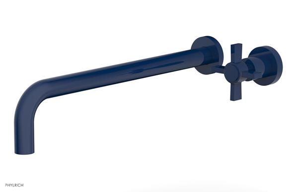 Phylrich - Basic 14 Inch Single Handle Wall Lavatory Set - Blade Cross Handle