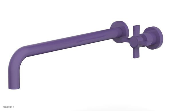 Phylrich - Basic 14 Inch Single Handle Wall Lavatory Set - Blade Cross Handle