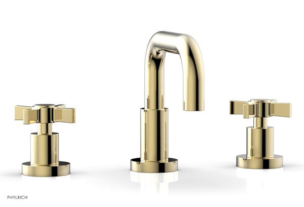 Phylrich - Basic Widespread Faucet, 6-3/8 Inch High Spout - Blade Cross Handles