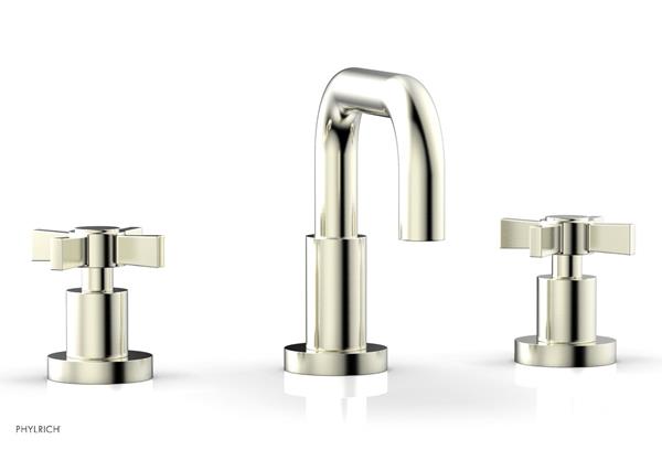 Phylrich - Basic Widespread Faucet, 6-3/8 Inch High Spout - Blade Cross Handles