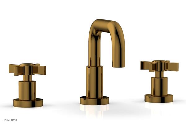 Phylrich - Basic Widespread Faucet, 6-3/8 Inch High Spout - Blade Cross Handles