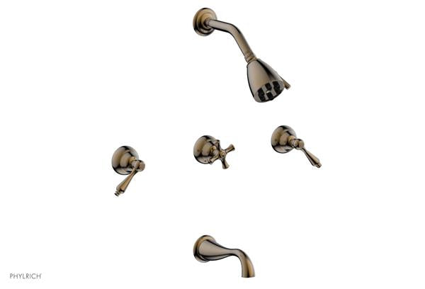 Phylrich - Revere & Savannah Three Handle Tub and Shower Set - Lever Handles