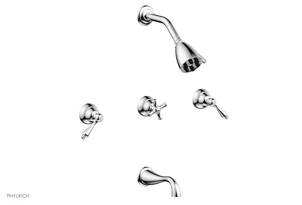 Phylrich - Revere & Savannah Three Handle Tub and Shower Set - Lever Handles