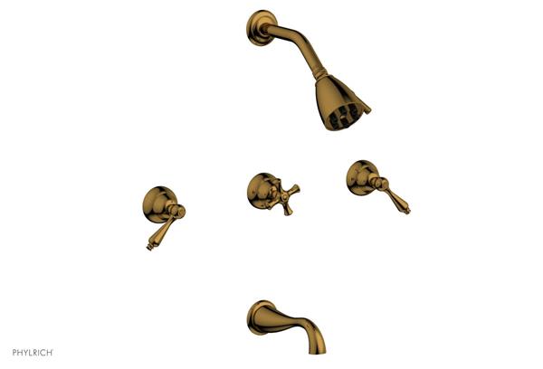 Phylrich - Revere & Savannah Three Handle Tub and Shower Set - Lever Handles