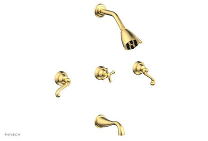 Phylrich - Revere & Savannah Three Handle Tub and Shower Set - Curved Lever Handles