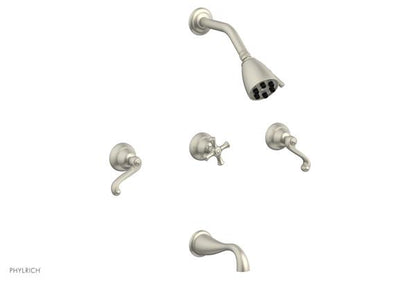 Phylrich - Revere & Savannah Three Handle Tub and Shower Set - Curved Lever Handles