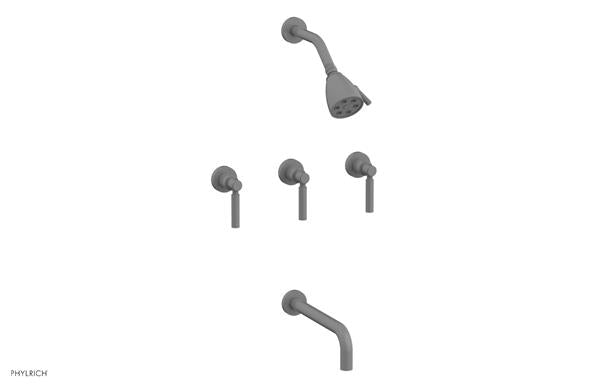 Phylrich - Basic Three Handle Tub and Shower Set 10 Inch Spout - Lever Handles