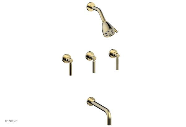 Phylrich - Basic Three Handle Tub and Shower Set 10 Inch Spout - Lever Handles
