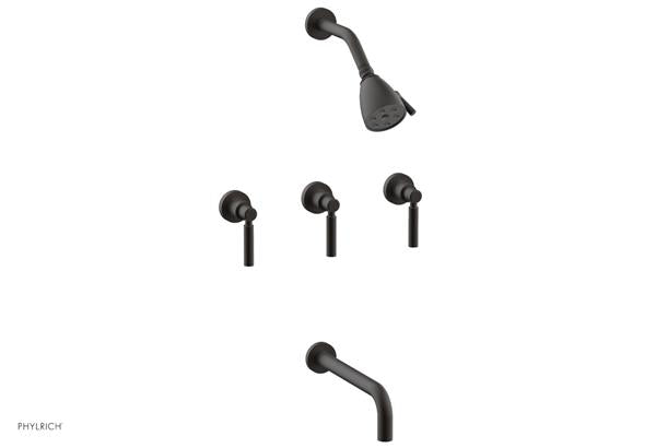 Phylrich - Basic Three Handle Tub and Shower Set 10 Inch Spout - Lever Handles