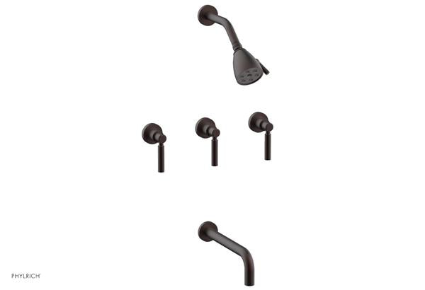 Phylrich - Basic Three Handle Tub and Shower Set 10 Inch Spout - Lever Handles