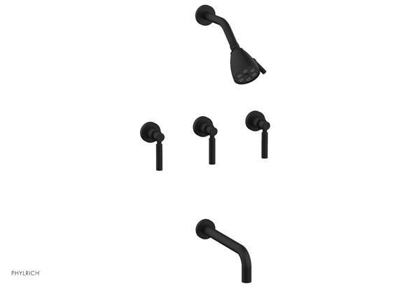 Phylrich - Basic Three Handle Tub and Shower Set 10 Inch Spout - Lever Handles