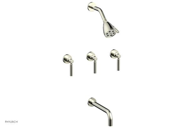Phylrich - Basic Three Handle Tub and Shower Set 10 Inch Spout - Lever Handles