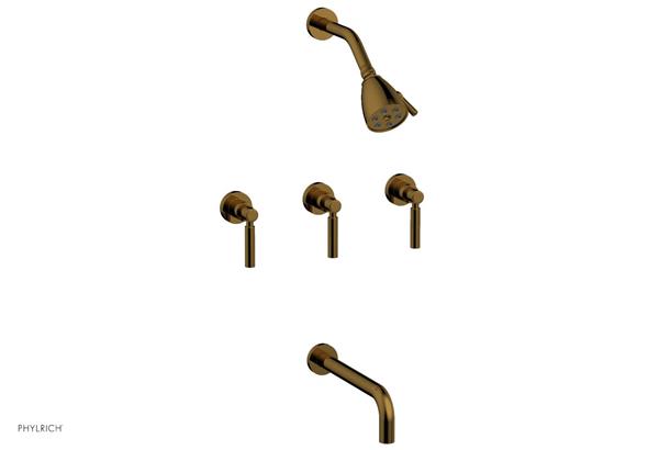 Phylrich - Basic Three Handle Tub and Shower Set 10 Inch Spout - Lever Handles