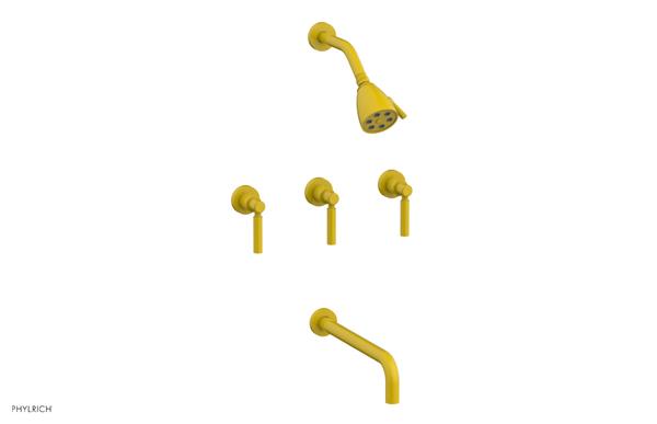 Phylrich - Basic Three Handle Tub and Shower Set 12 Inch Spout - Lever Handles
