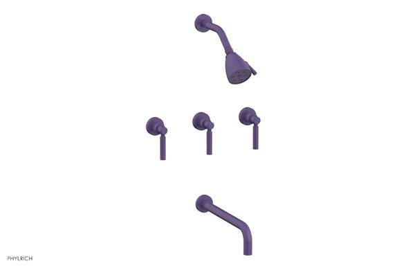 Phylrich - Basic Three Handle Tub and Shower Set 12 Inch Spout - Lever Handles
