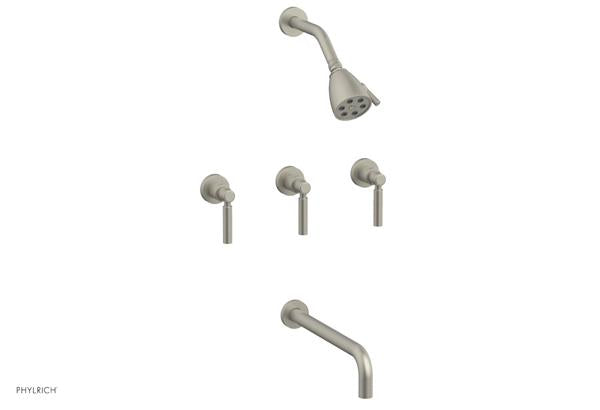 Phylrich - Basic Three Handle Tub and Shower Set 12 Inch Spout - Lever Handles