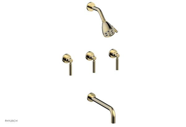 Phylrich - Basic Three Handle Tub and Shower Set 12 Inch Spout - Lever Handles