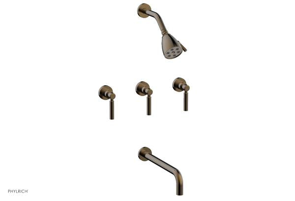 Phylrich - Basic Three Handle Tub and Shower Set 12 Inch Spout - Lever Handles