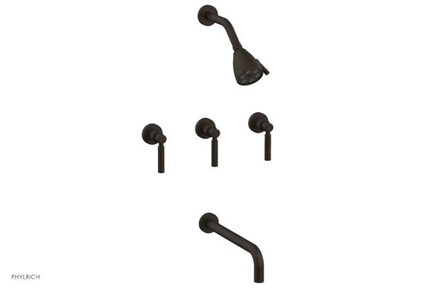Phylrich - Basic Three Handle Tub and Shower Set 12 Inch Spout - Lever Handles